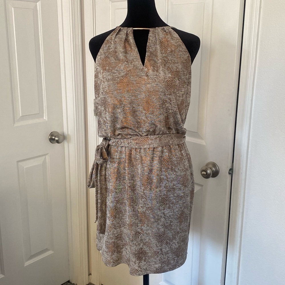 White House Black Market NWT snake skin print mini dress.